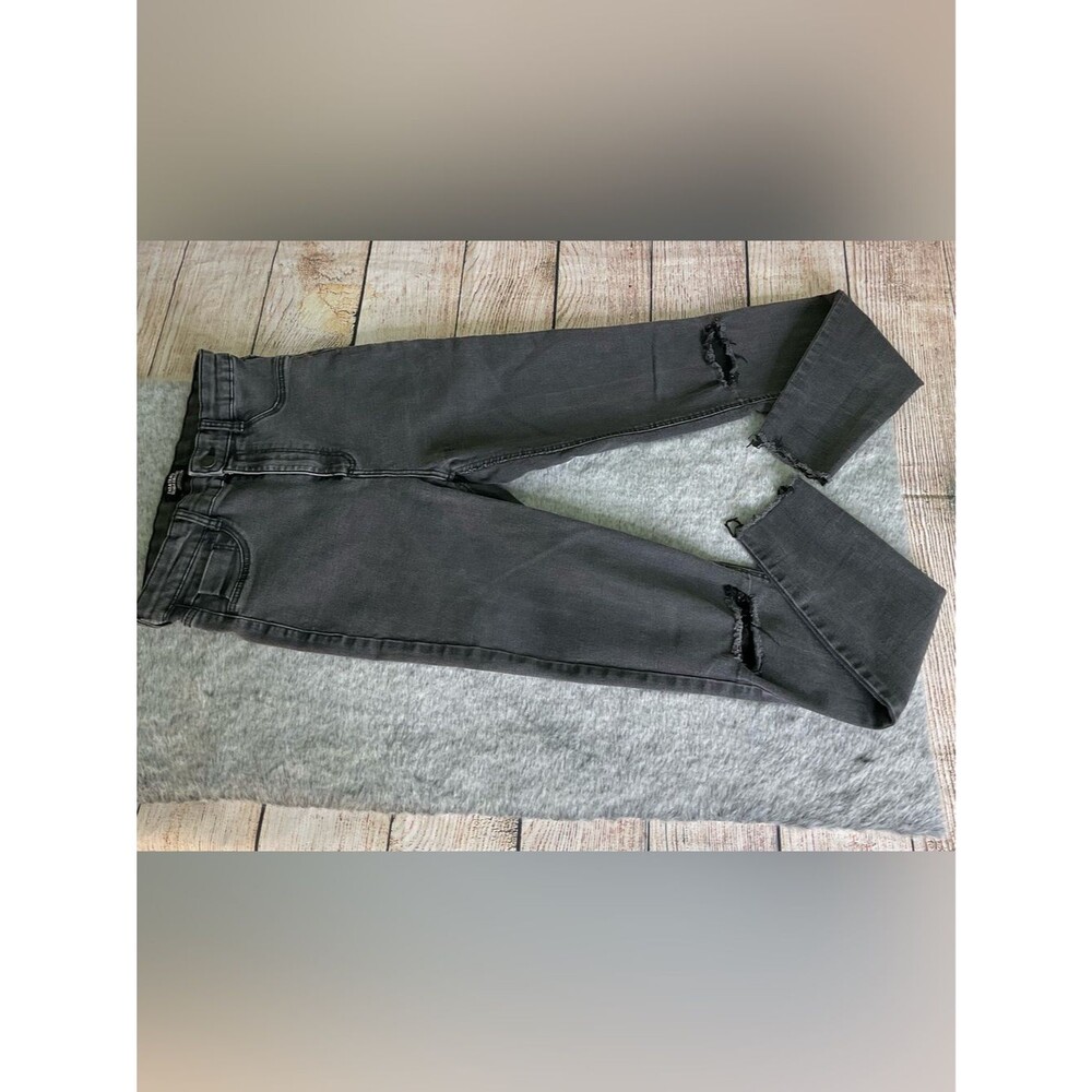 Zara Trafaluc Denim Collection Gray Distressed Skinny Jeans Size 08